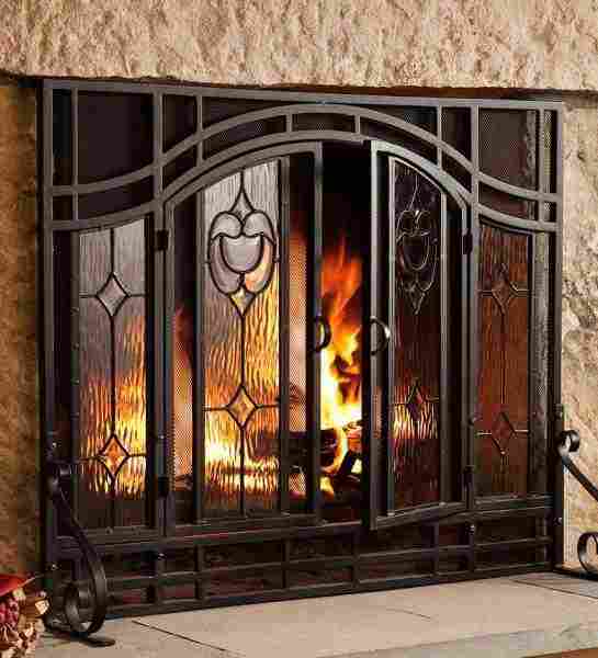 Дверцы для камина с огнеупорным стеклом