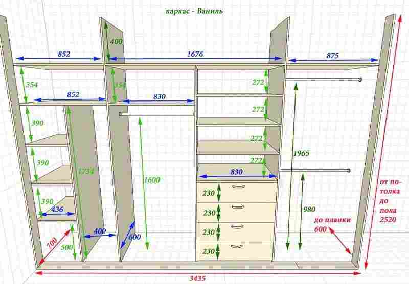 Шкаф-купе своими руками: чертежи и описание