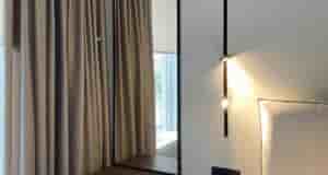 Мебель в спальню О мебели: ▪Фурнитура-Blum ▪Материал-ЛДСП Cleaf орех ▪Зеркало в профиле R-1 черный…