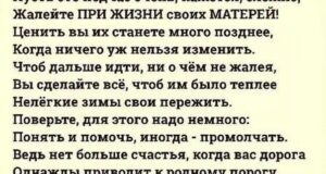 Жалейте при жизни своих матерей!
